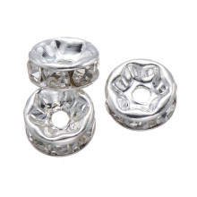 SP05 glass rhinestone wavy edge rondelle spacer connector bead in bulk 12mm